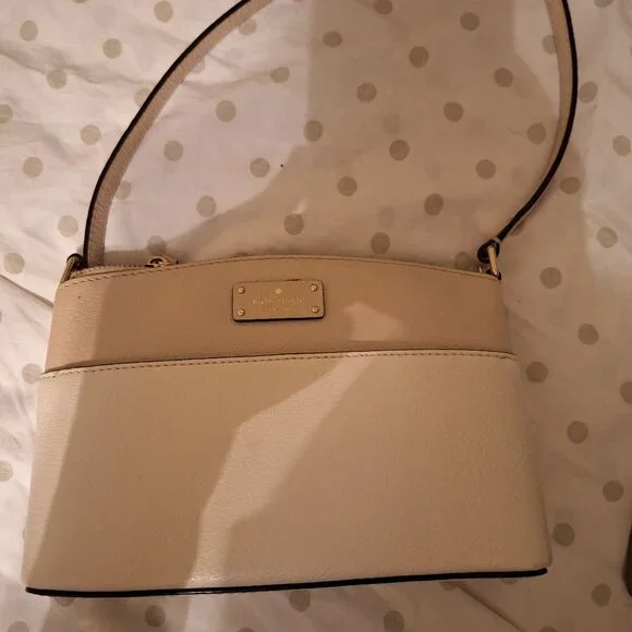 Kate Spade New York Beige Pebbled Leather Crossbody Bag – Adjustable Strap - Picture 1 of 4